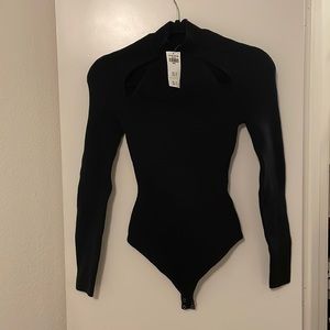 Abercrombie & Fitch Black Mockneck Bodysuit